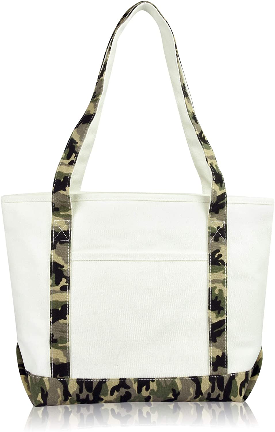 Price:$14.95    DALIX Daily Shoulder Tote Bag Premium Cotton in Green Camouflage  Clothing