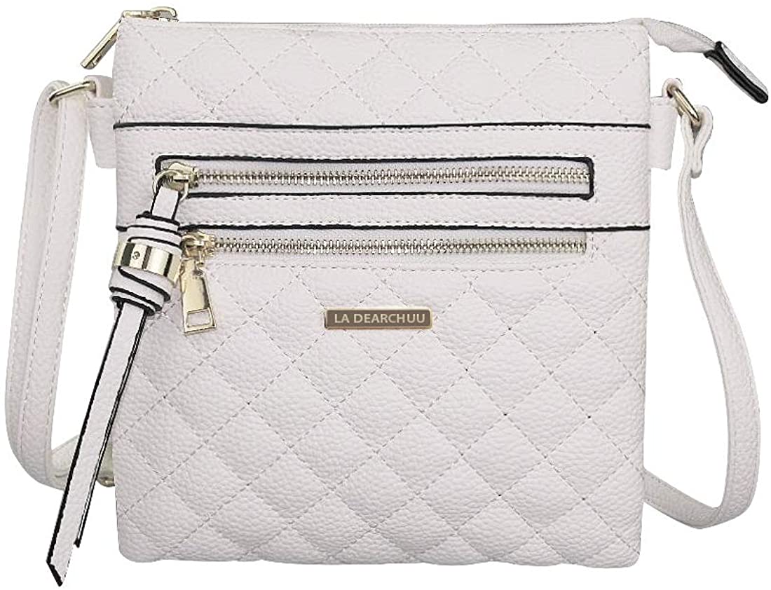 Price:$25.99 Crossbody Purse for Women Small Crossbody Bag Shoulder Bag with Tassel Lightweight Multi Pocket Adjustable Strap White-2  Handbags   