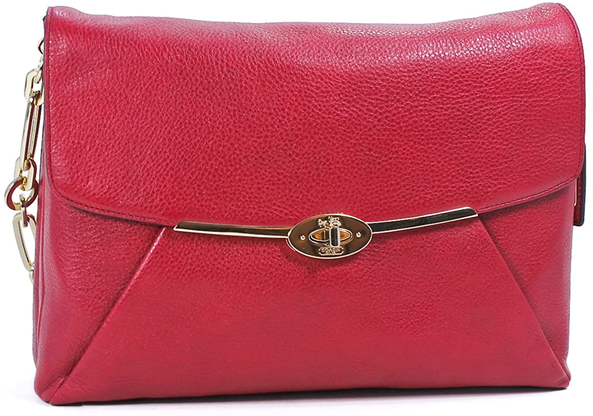 Price:$300.00 Coach Madison Leather Shoulder Flap Handbag 26223 Scarlet Red  Handbags   