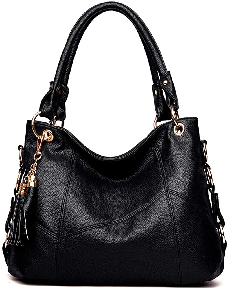 Price:$39.99    Handbag Designer Large Hobo Purses Shoulder Bags Handbags Large Hobo Purse with Tassel (Black)  Clothing