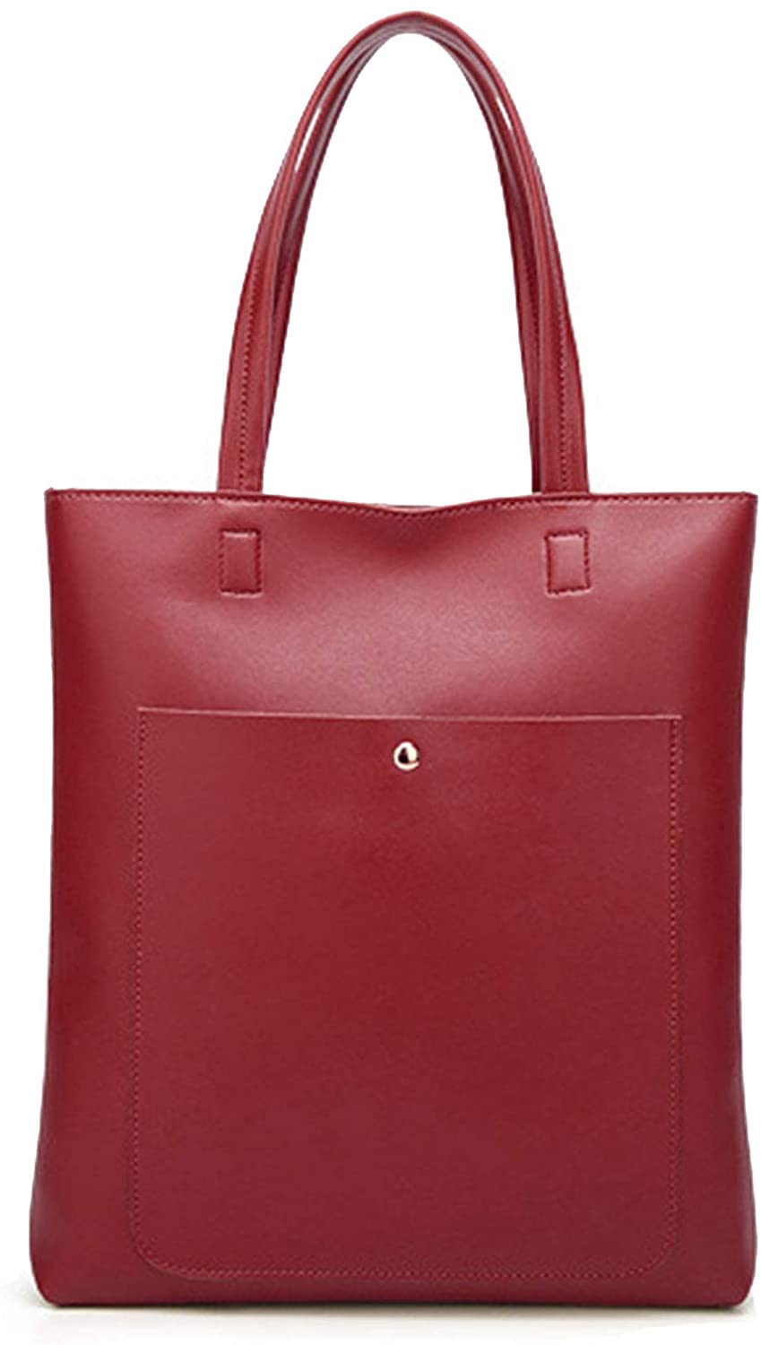 Price:$16.88 Hynice Tote Bags for Women Girls Shoulder Handbags PU Pleather Message Purse Top Zipper Closure for Work Shop School (zr04-Red)  Handbags   