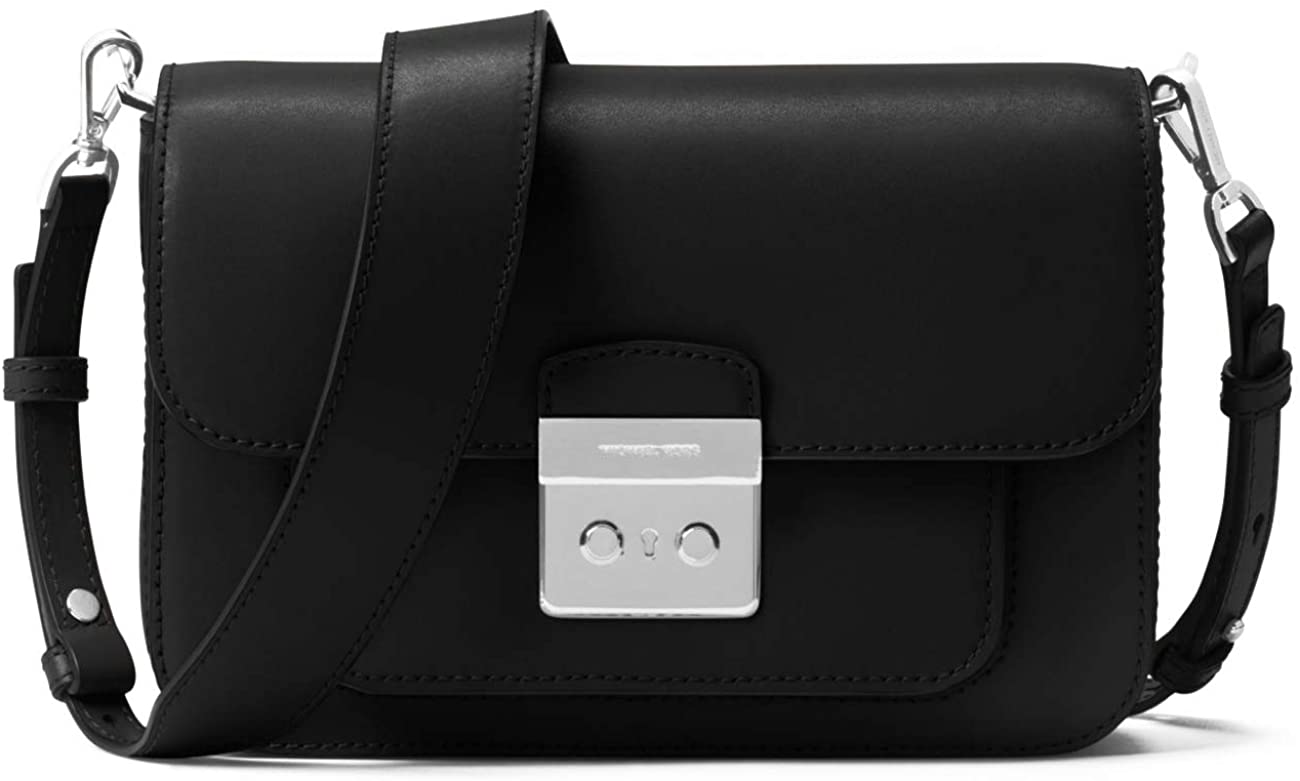 Price:$189.99 Michael Kors Sloan Editor Tricolor Signature Shoulder Bag (Black)  Handbags   