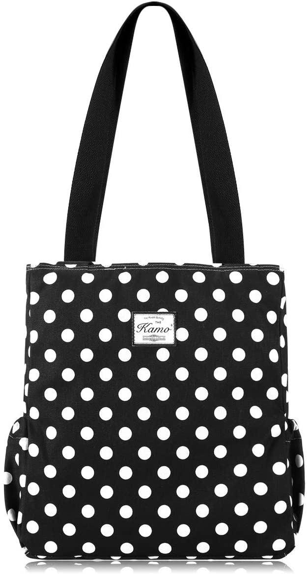Price:$16.99   | Kamo Canvas Tote Bag - Shoulder Bag Stylish Shopping Casual Bag Foldaway Travel Bag Handbags for Women Lady Girl Teens | Travel Totes