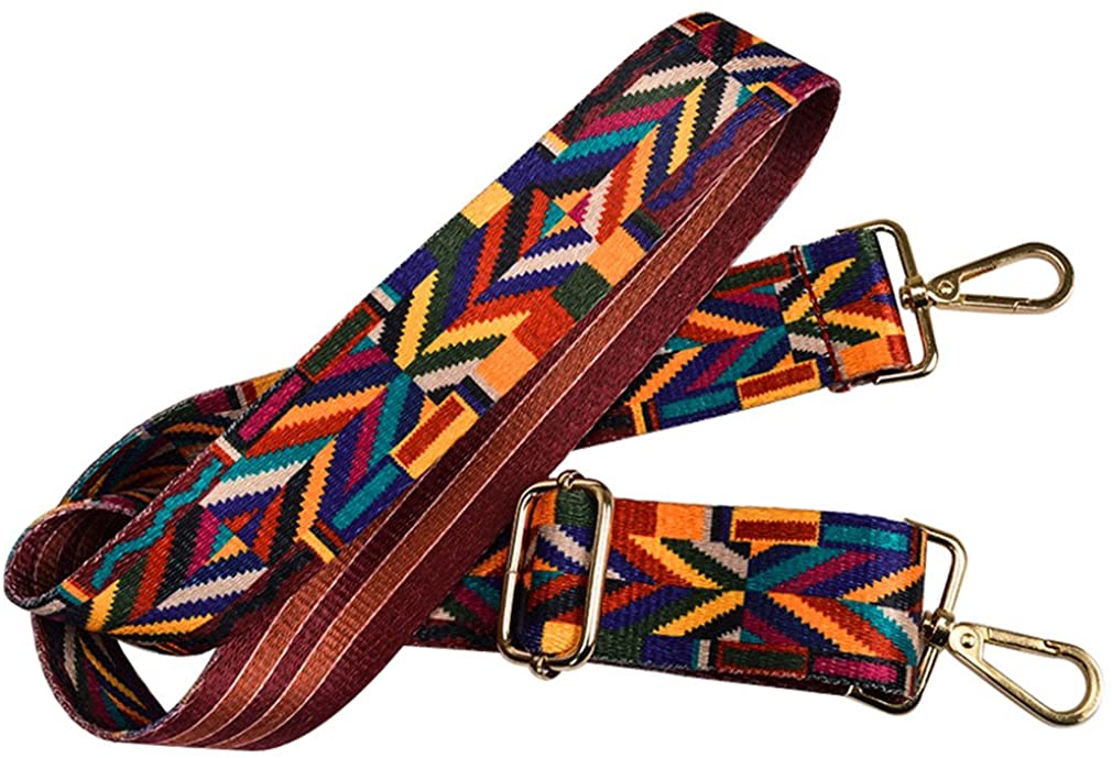 Price:$11.99 Wide Strap 122 cm Replacement Guitar Style Multicolor Crossbody Strap for Handbags (Gold)  Handbags   