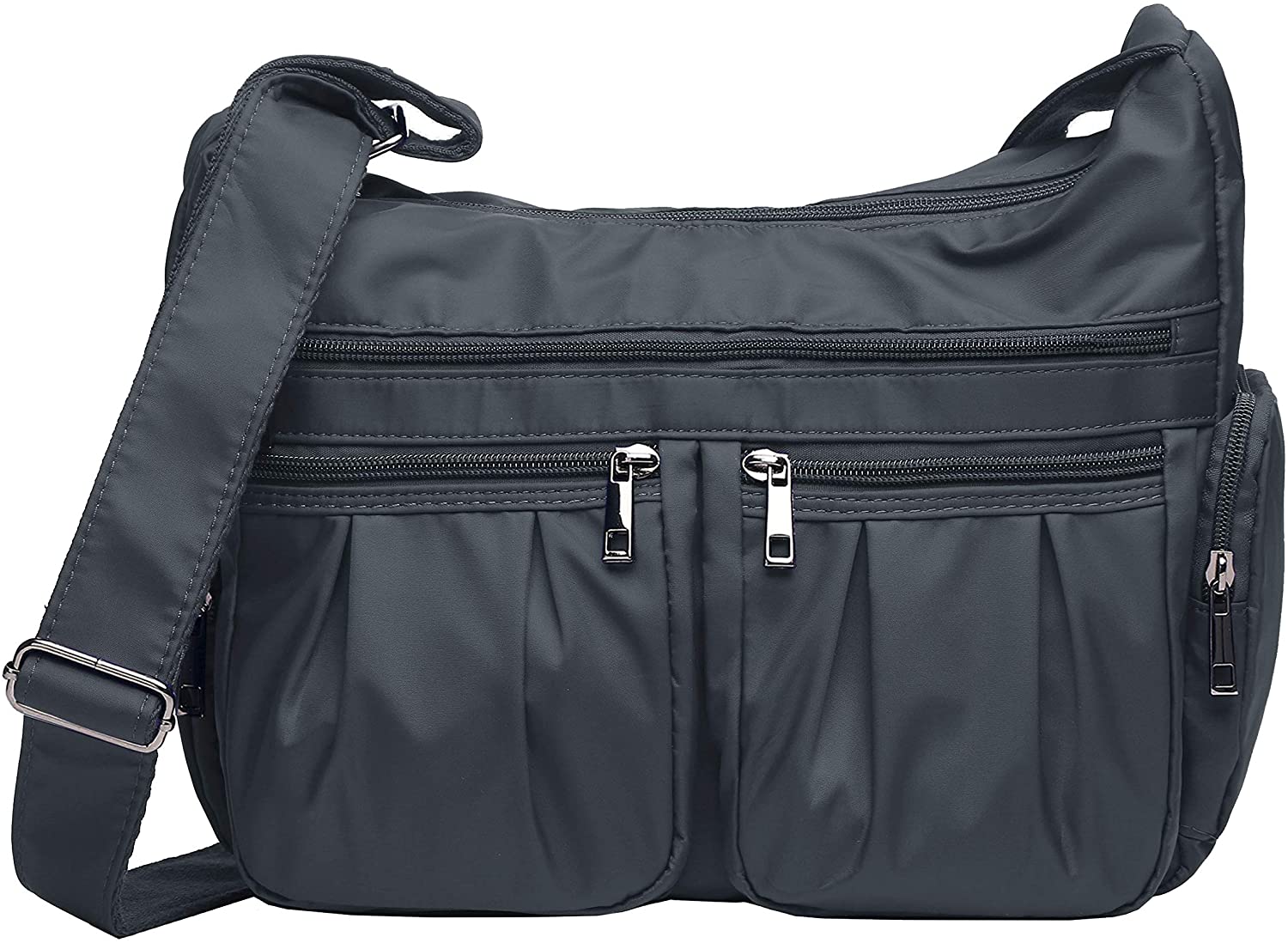 Price:$17.99 Volganik Rock Shoulder Bag Corss-body Purse Waterproof Nylon Handbags with Zipper for Women(8981_Gray)  Handbags   