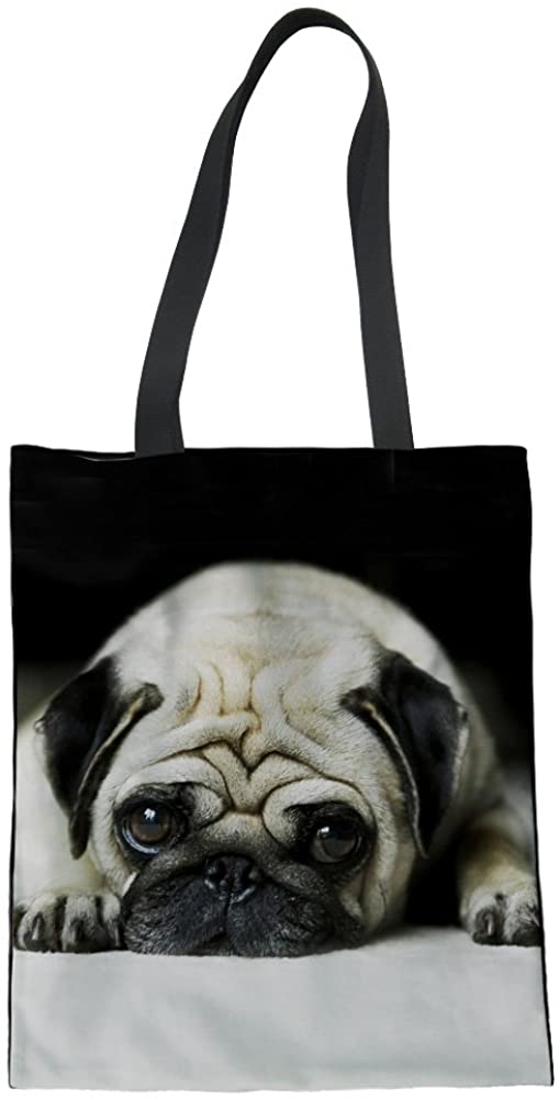 Price:$8.99    Upetstory Canvas Shoulder Bag for Women Ladies Tote Handbag Pet Pug Cute School Travel Bag for College Girls  Clothing