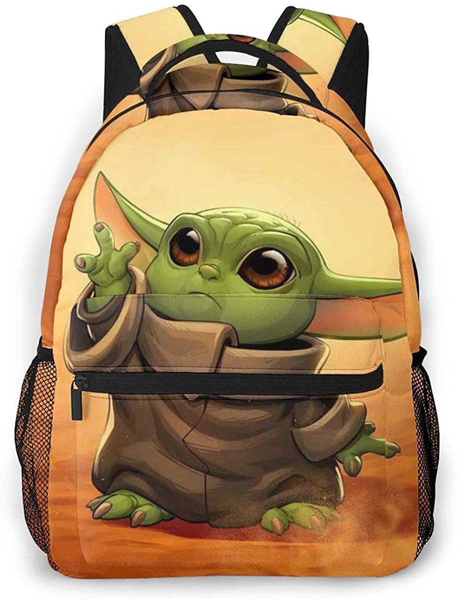 Price:$39.99    3D Fashion Pattern Ba-by Yo-da Shoulder Bag Rucksack PU Leather Women Girls Ladies Backpack Travel Bag  Clothing