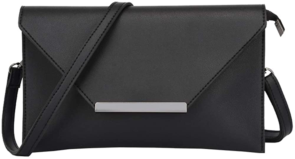 Price:$17.79 Women's Envelope Crossbody Bag Multi-Layers Clutch Leather Wristlet Classic Shoulder Bag -Sibalasi (Black)  Handbags   