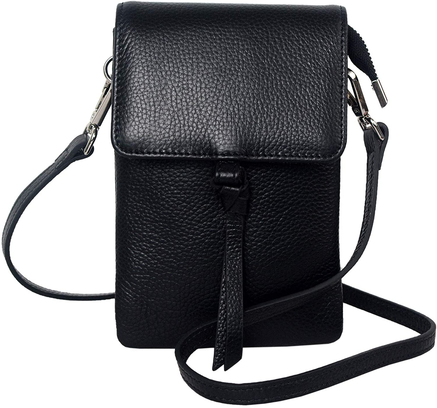 Price:$29.99 Small Crossbody Cell Phone Purse Wallet for Women Mini Shoulder Bag with Tassel (Black)  Handbags   