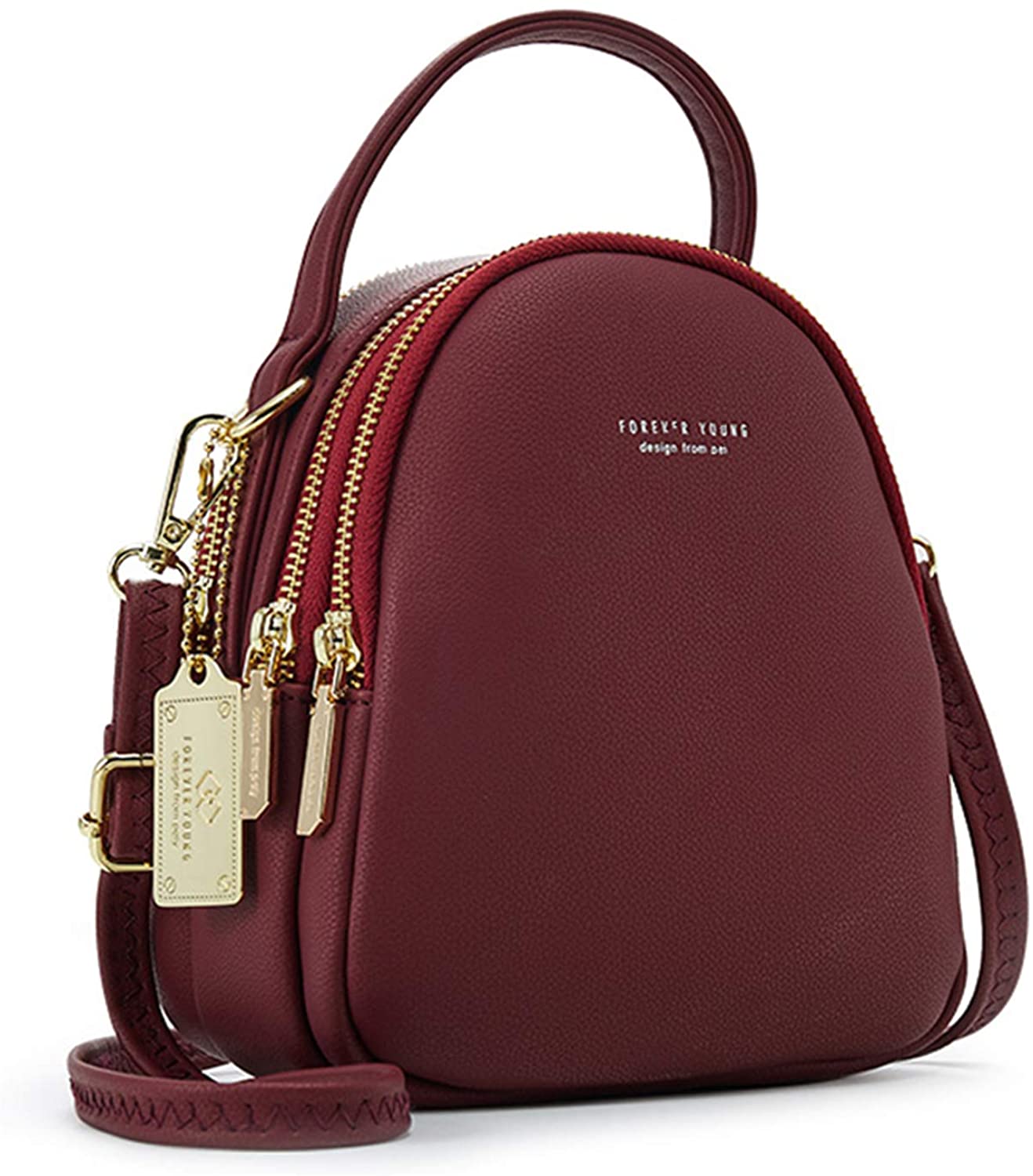 Price:$24.99    IVIKER Mini Backpack Purse for Women,Small Leather Crossbody Shoulder Bags Messenger Bag and Handbags for Ladies (Red)  Clothing