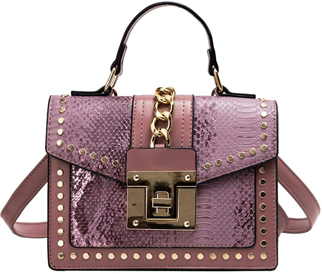Price:$0.00 Small Crossbody Bags for Women Studded PU Leather Handbags Small Leather Shoulder Bags (Dark Pink)  Handbags   