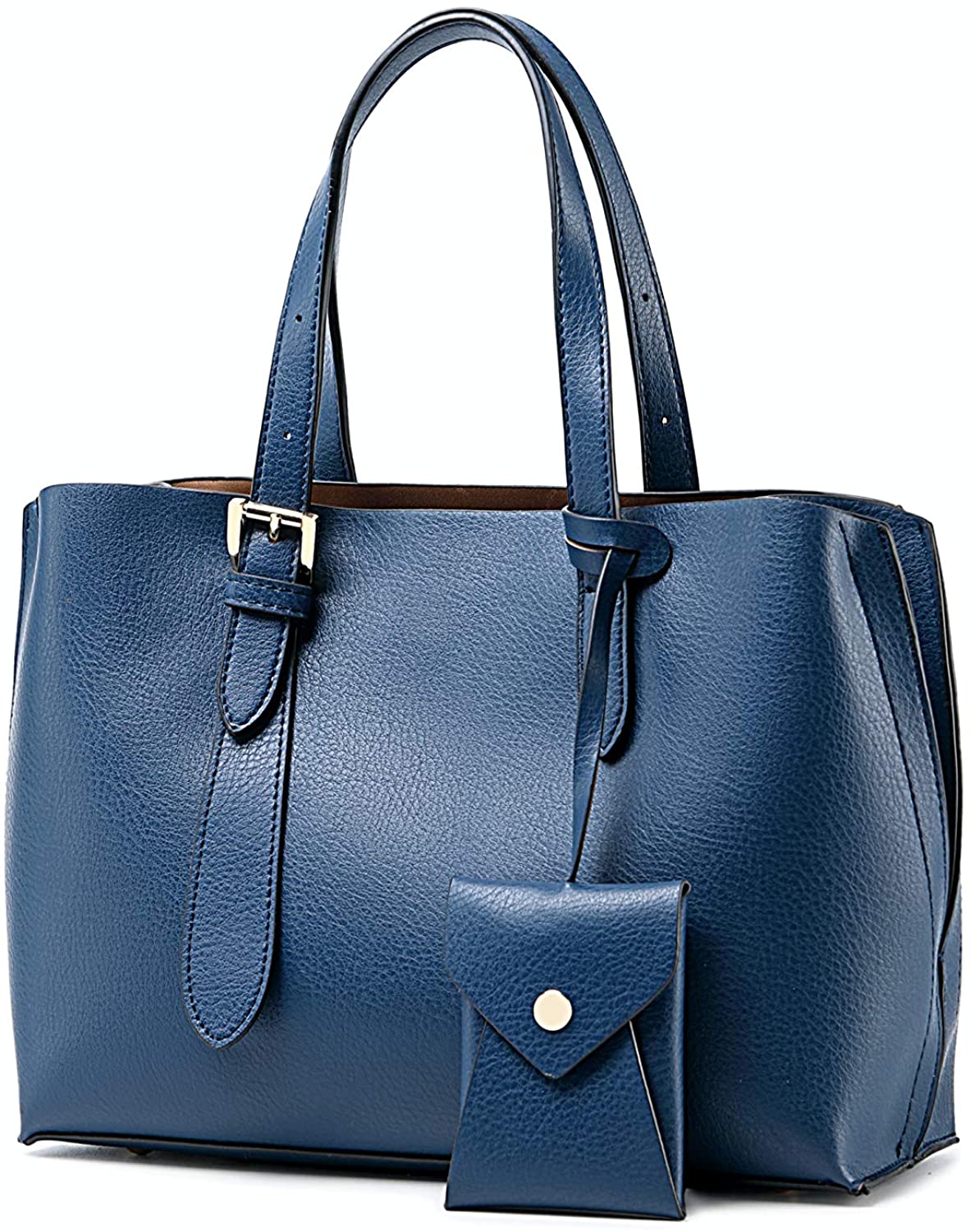 Price:$29.99    Fashion Handbags for Women Tote Shoulder Bags PU Leather Top Handle Purse Medium Size (Blue)  Clothing