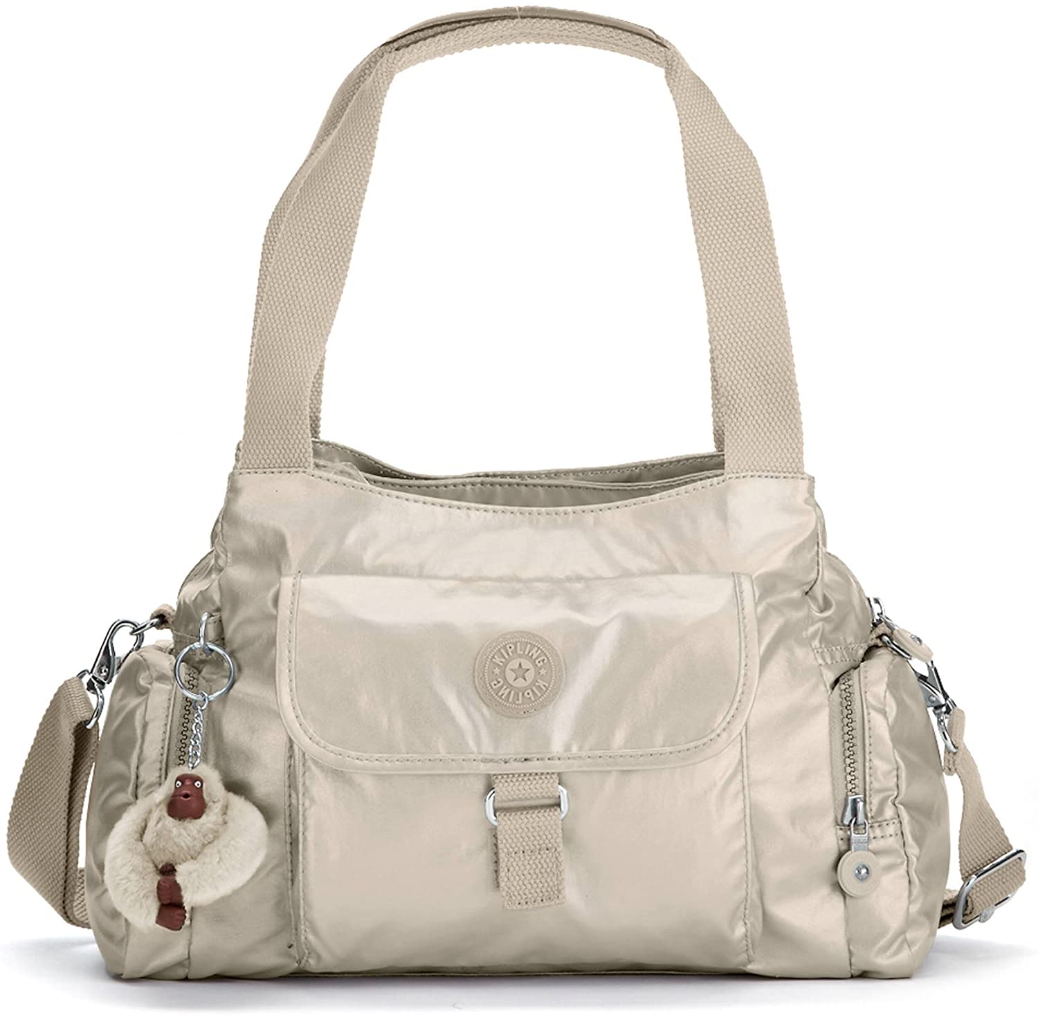 Price:$84.64 Kipling Felix Large Metallic Handbag Gleaming Gold Metallic  Handbags   