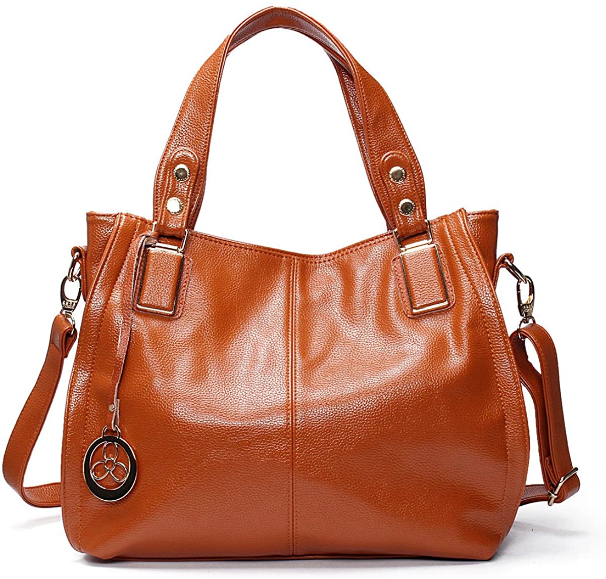 Price:$21.79    OURBAG Women's Soft Leather Handbags Vintage Shoulder Bags Tote Cross Body Purse Brown Medium  Clothing
