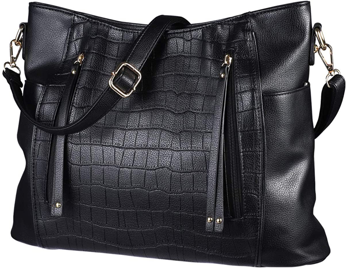 Price:$25.59    TENDYCOCO Tote Bag for Women Hobo Bag PU Leather Top Handle Satchel Shoulder Bag Large Capacity Black, 39 x 30 cm  Clothing