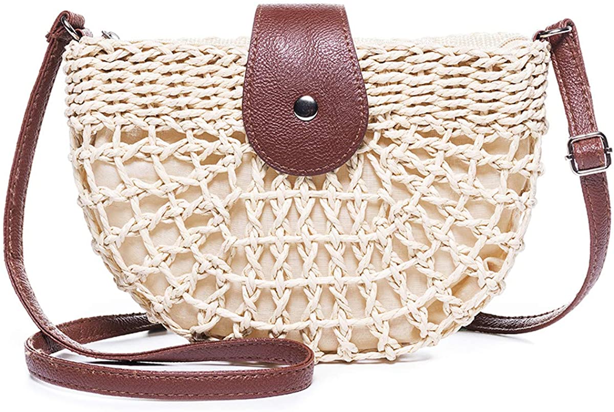 Price:$9.98    Women's Crossbody Bags, JOSEKO Straw Portable Small Round Crossbody Bag Tote Bag  Clothing