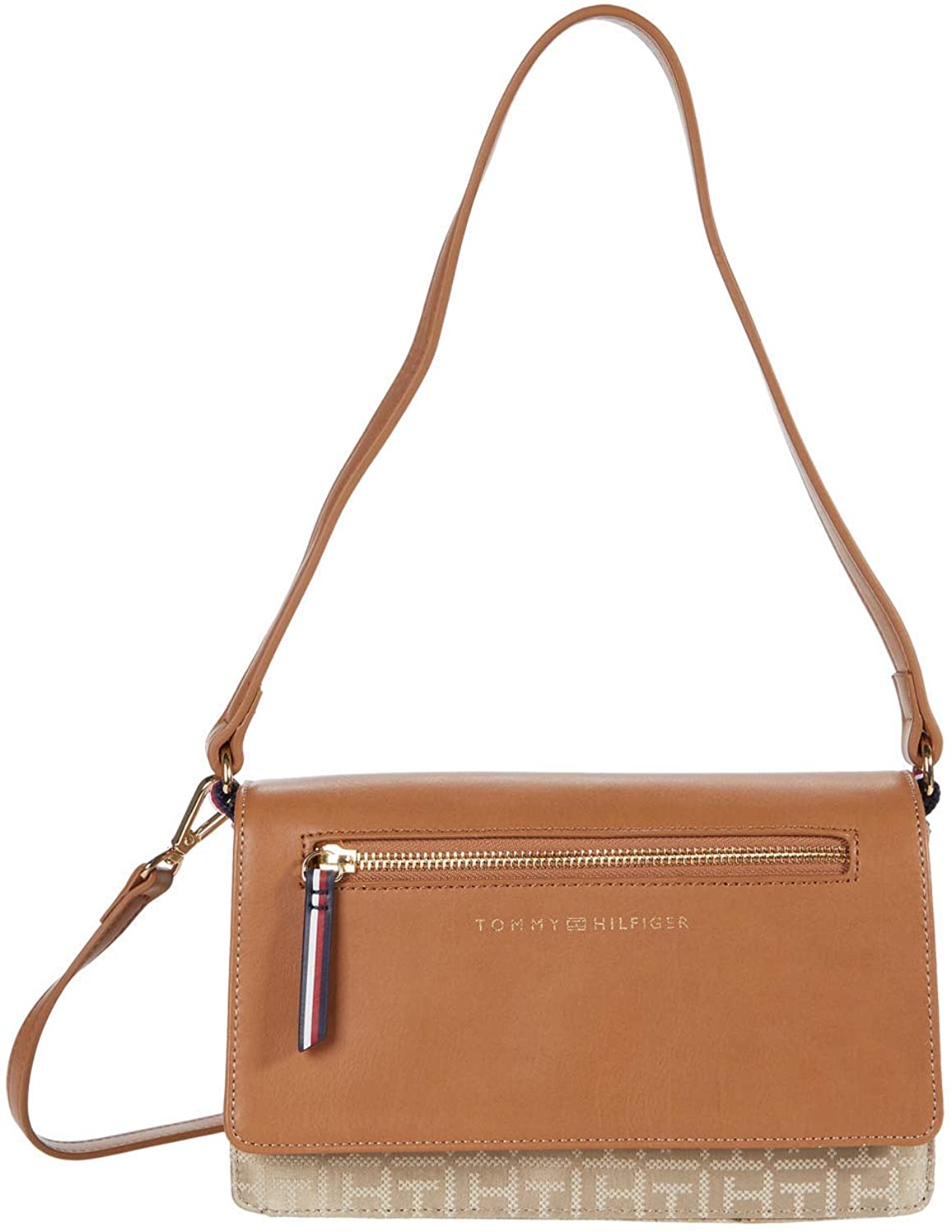 Price:$56.99 Tommy Hilfiger Lea Shoulder Bag Khaki Tonal One Size  Handbags   