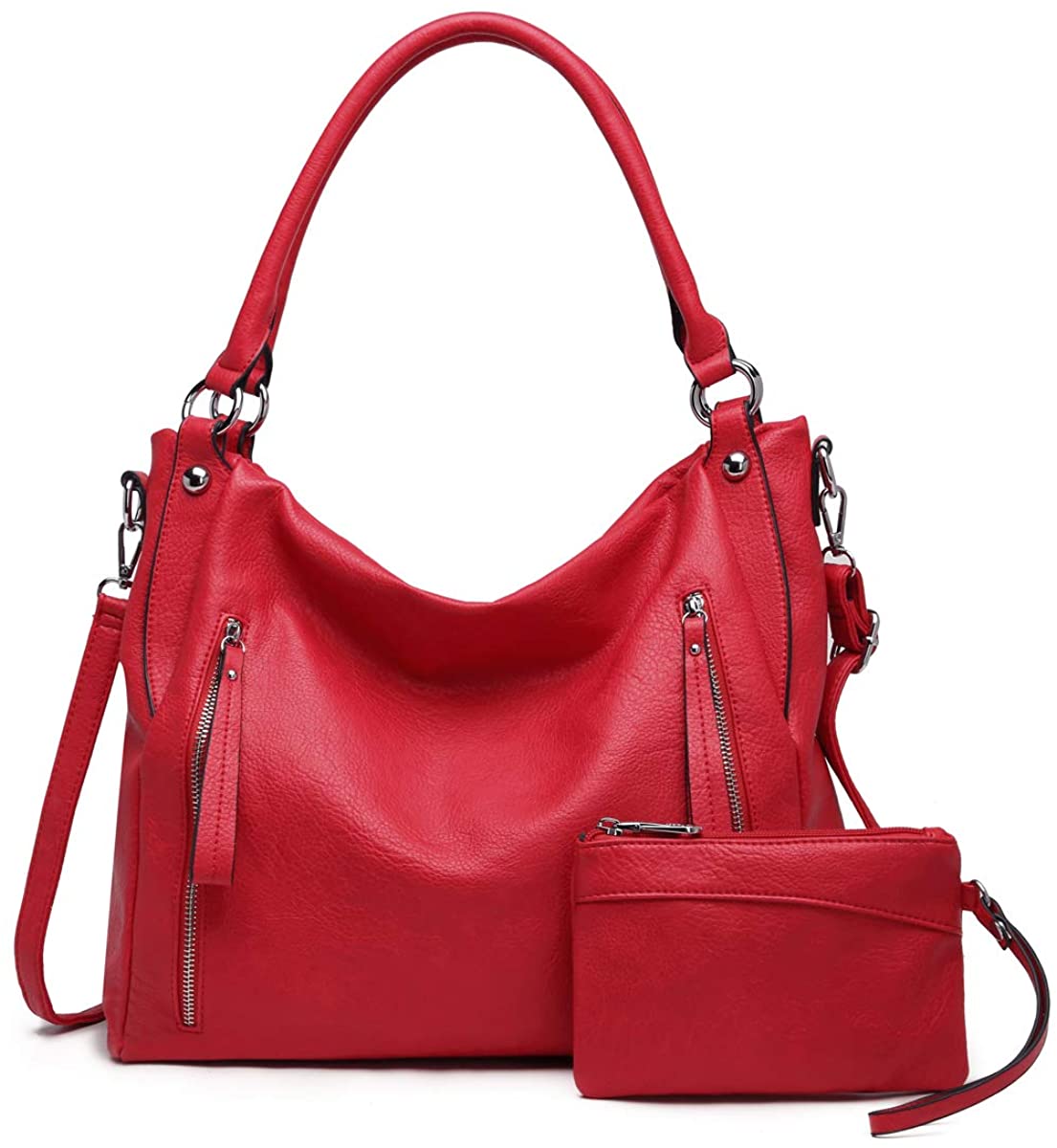Price:$39.99    Women Handbags Shoulder Bags PU Leather Satchel Tote Bag Mutipocket Purse (K.EYRE#KL7219#U8388#275-RED)  Clothing
