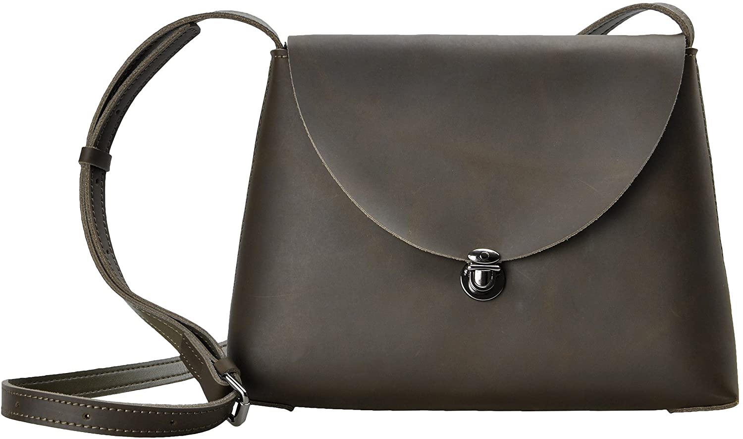 Price:$34.99 ZLYC Women Minimalist Style Handmade Leather Mini Satchel Shoulder Cross Body Bag (Dark Olivedrab)  Handbags   