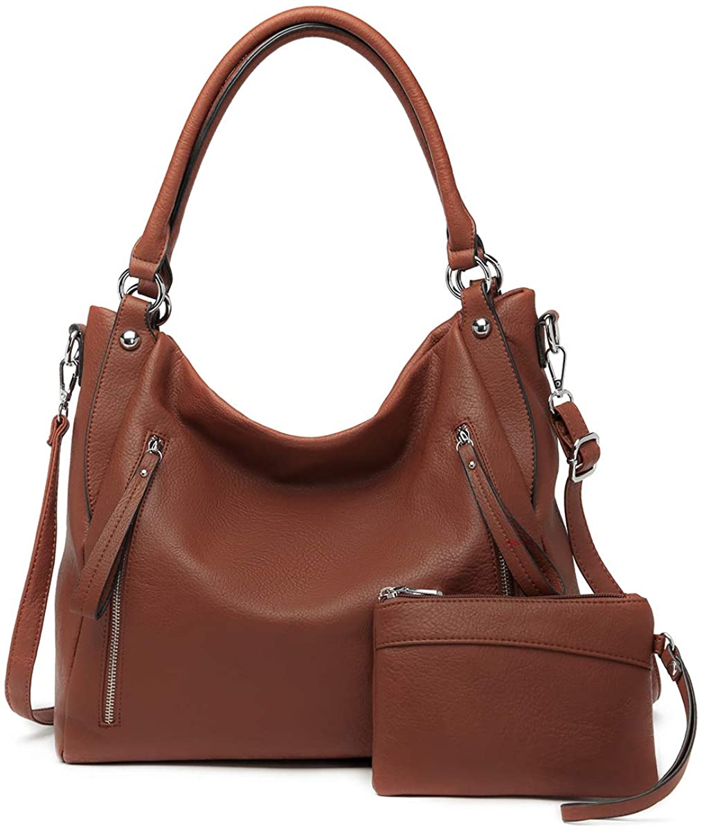 Price:$39.99    Women Handbags Shoulder Bags PU Leather Satchel Tote Bag Mutipocket Purse (7219#U8388#860Maple Red)  Clothing