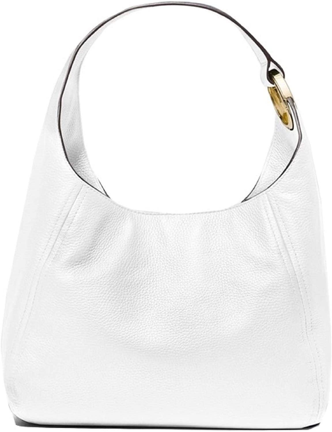 Price:$158.90 MICHAEL MIichael Kors Women's Fulton Large Pebbled Leather Shoulder Bag Optic White  Handbags   