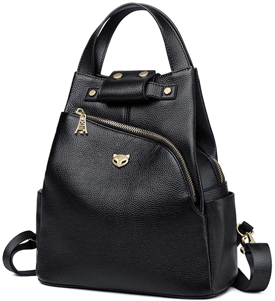 Price:$69.99    FOXER Women Genuine Leather Backpack Casual Shoulder Bag For Girls (Black1)  Clothing