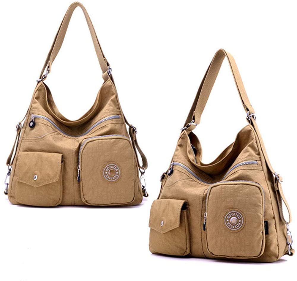 Price:$17.99 YYFURR Women's Shoulder Bags Casual Handbag Travel Bag Messenger Cross Body Nylon Bags Khaki  Handbags   