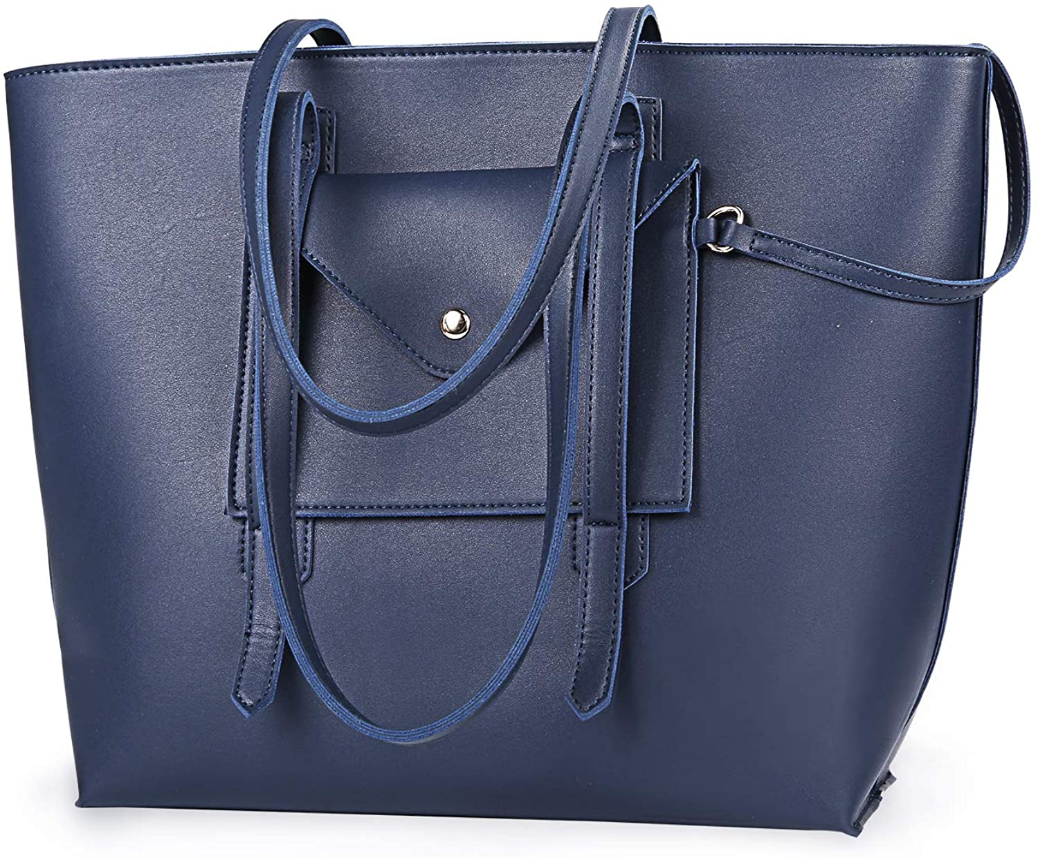 Price:$18.98    IDAILU Women's Tote Bag PU Leather Large Capacity Top Handle Shoulder Satchel Handbags with Purse (Dark Blue)  Clothing