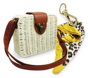 Price:$35.00 RATTAN BAG For Women, Boho Crossbody Bag, Straw Handbag, Small Square Shoulder Bag, Crossbody Bag and Travel Tote.  Handbags   