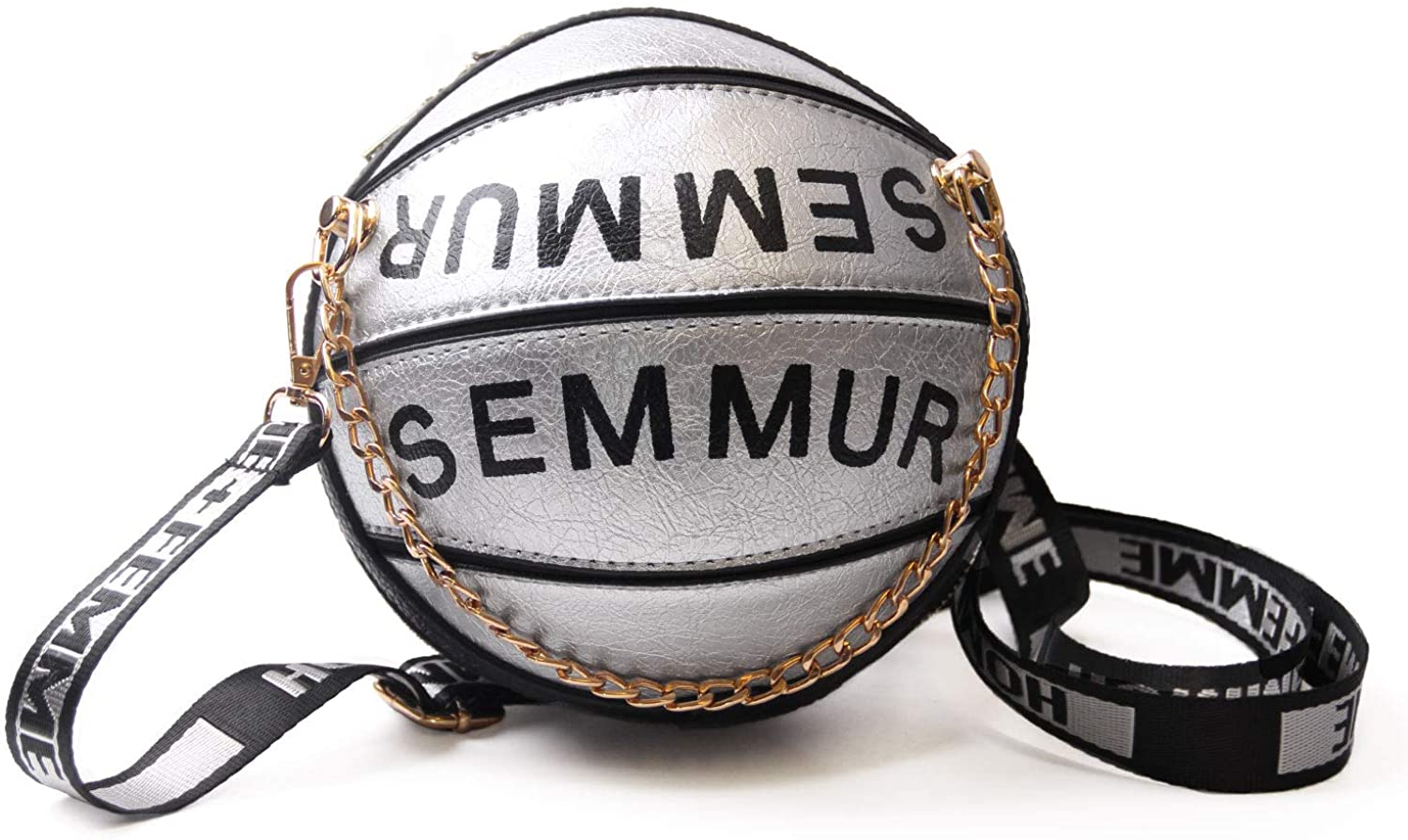 Price:$21.58    Oweisong Women Basketball Purse Ball Shaped Shoulder Messenger Handbags Mini Round Crossbody Adjustable Strap Bag Tote  Clothing