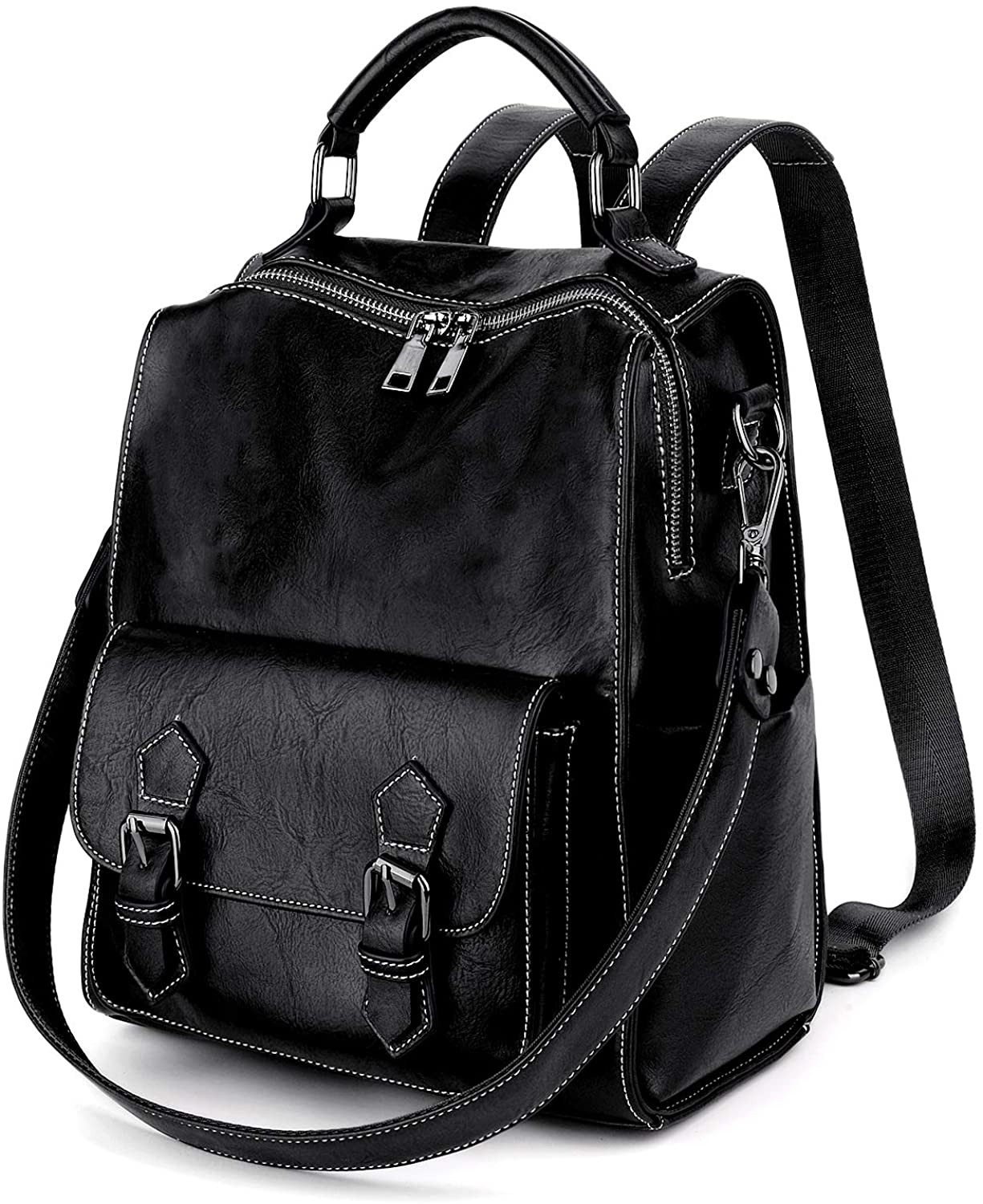 Price:$35.99    Marggage Women Backpack Purse PU Leather Shoulder Bag Cross-body Handbag Ladies Convertible Travel Daypack Vintage Style  Clothing
