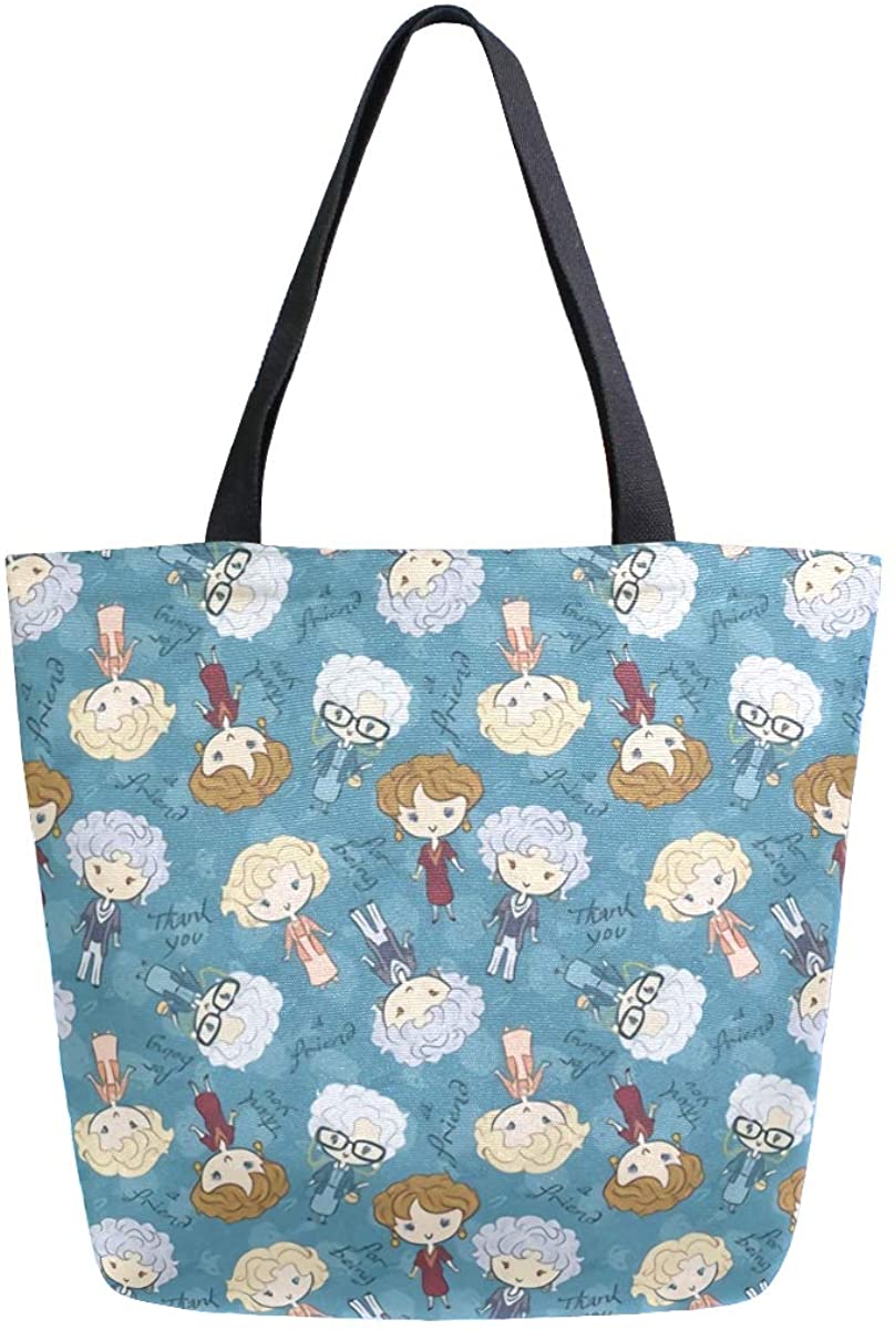Price:$15.99    Golden Girls Shoulder Tote Bag Purse Top Handle Satchel Handbag For Women Work School Travel Business Shopping Casual  Clothing