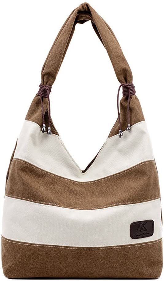 Price:$21.99    Ecokaki Women's Hobo Tote Bag Canvas Straped Bag Large Handbag Shopper Shoulder Bag Coffee  Clothing