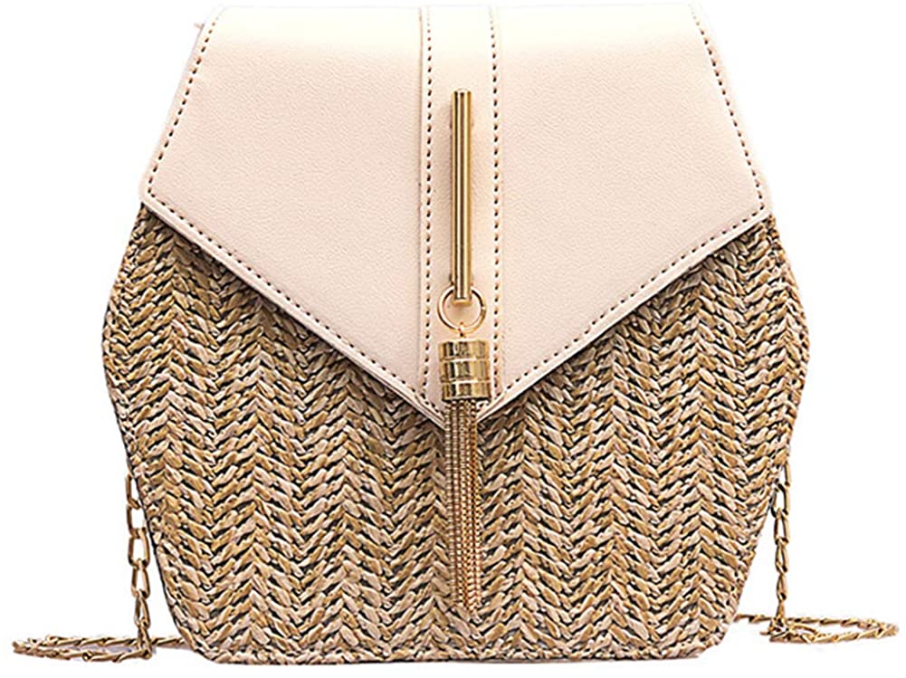 Price:$14.99    Hycurey Straw Crossbody Bag Women Weave Shoulder Bag Round Summer Beach Tote Purse and Handbags Beige  Clothing