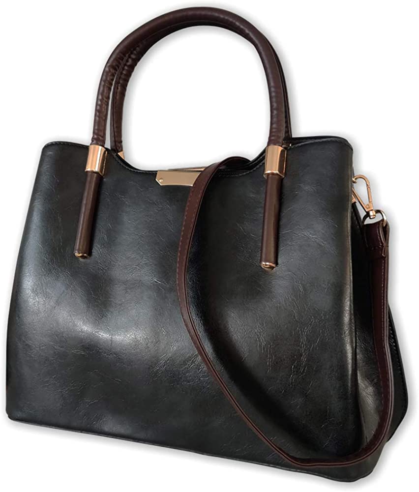 Price:$19.90    YOOMEISHALY Handbags for Women Fashion Synthetic Leather Top-Handle Bags Stylish Shoulder Tote Bags for Ladies (Black)  Clothing