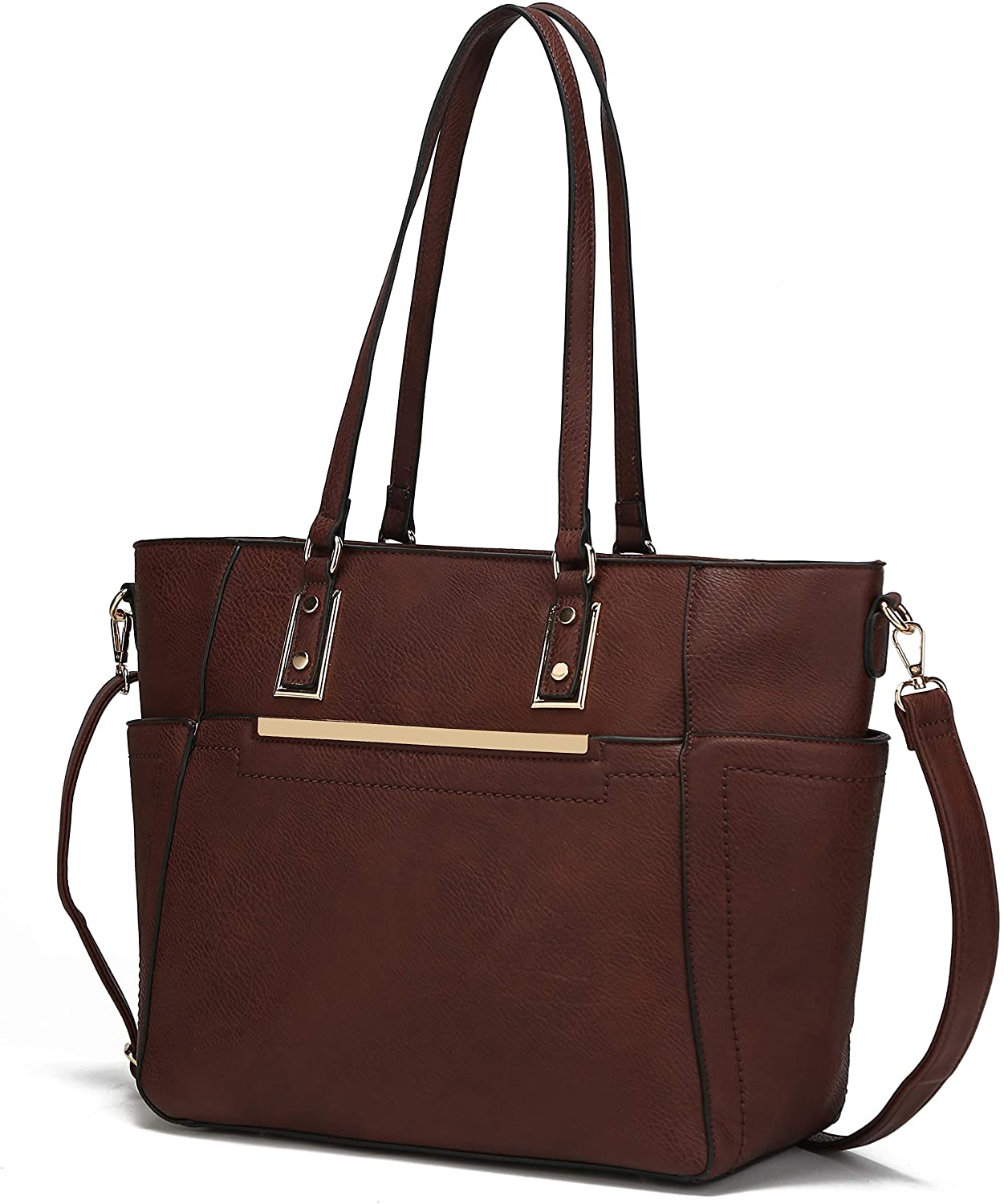 Price:$40.99    Mia K Collection Crossbody Tote Bags for Women - PU Leather Handbag Purse - Shoulder Strap, Satchel Pocketbook Coffee  Clothing