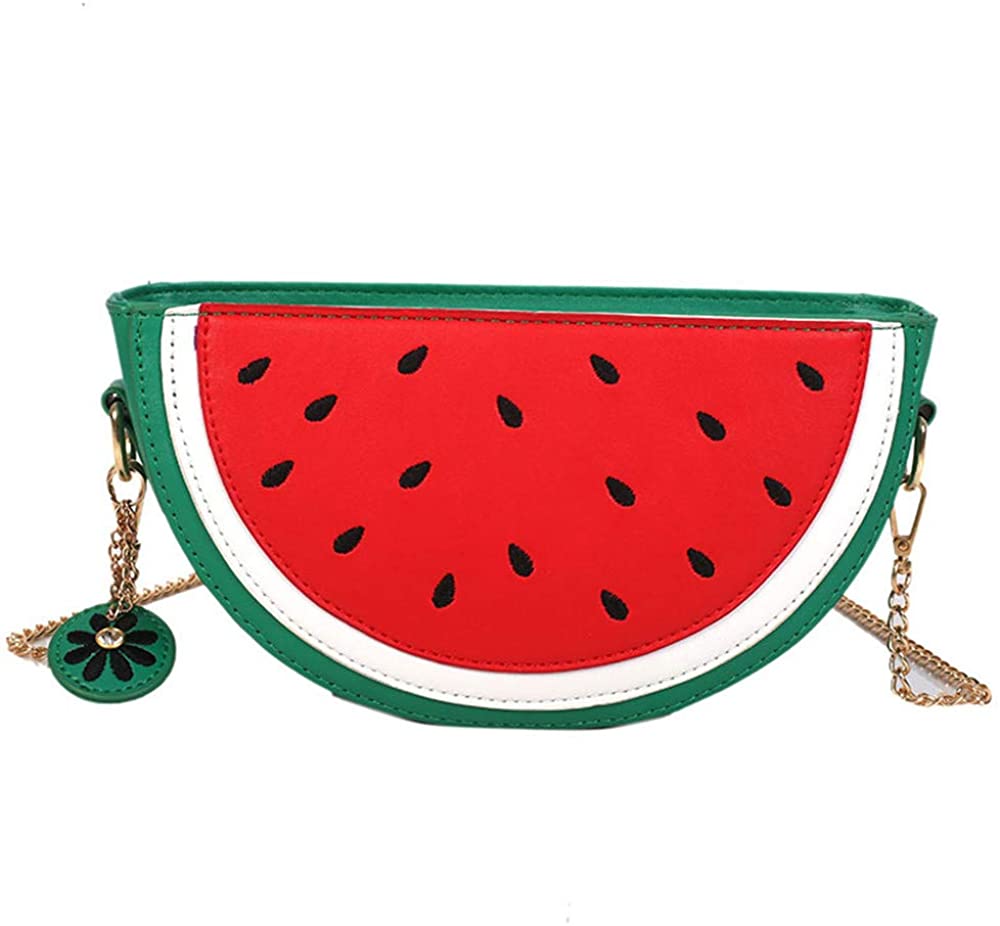 Price:$11.90 WILDFINDING Women's Lemon/Watermalon Fruit Shoulder Bag Messenger Bag Purse (Watermalon), 19cm  Handbags   