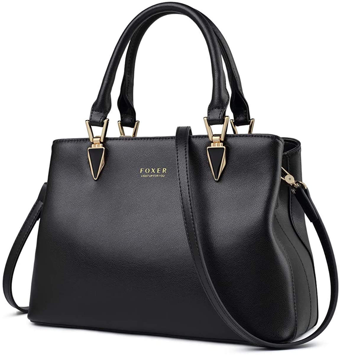Price:$79.99    Leather Handbags for Women, Genuine Leather Ladies Designer Top-handle Bags with Adjustable Shoulder Strap Women's Casual Messenger Purses and Handbags Womens Elegant Satchel Handbags (Black)  Clothing