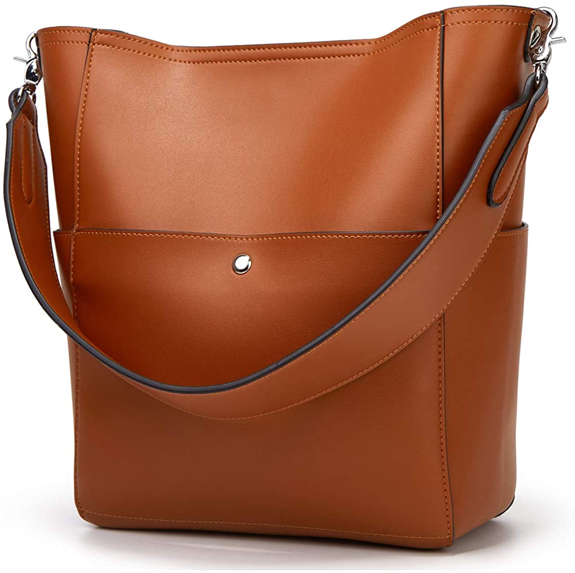 Price:$29.99    Women's Designer Vegan Leather Bucket Bags Big Capacity Tote Shoulder Purse Satchel Hobo Crossbody Handbag  Clothing