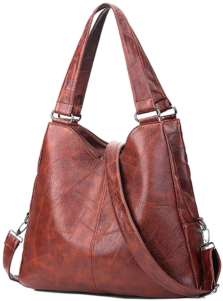 Price:$29.99    Women Tote Bags Top Handle Satchel Handbags Ladies Faux Leather Hobo Shoulder Purse Multiple Pocket Brown  Clothing
