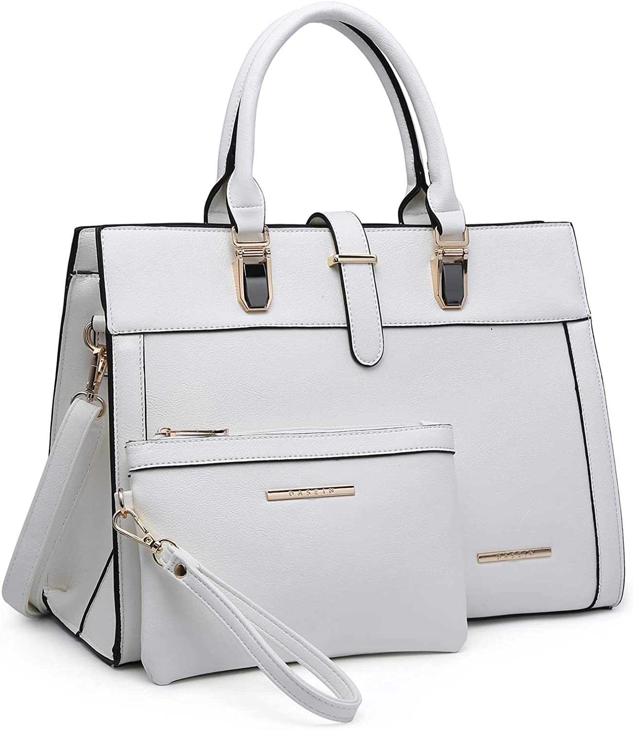 Price:$38.95    MARCO M KELLY Women Satchel Handbags Ladies Shoulder Purses Designer Totes Top Handle Work Bag with Wallet (White)  Clothing