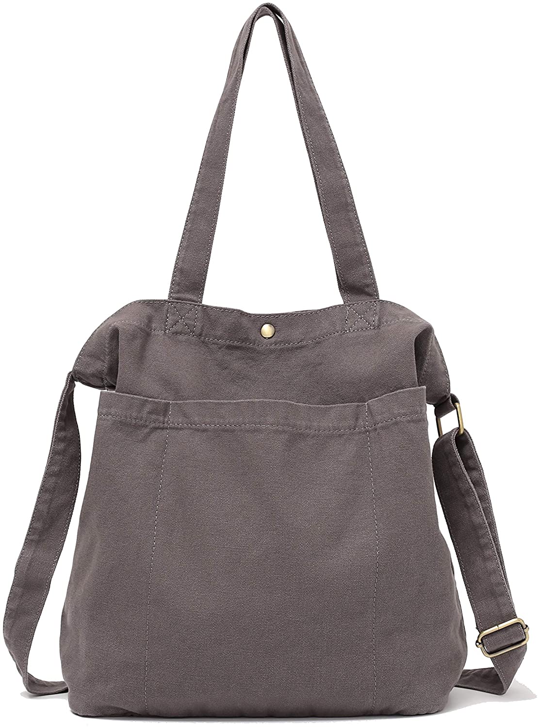 Price:$17.99    Jeelow Washed Canvas Tote Handbag Shoulder Bag Purse Crossbody With Pockets For Men & Women  Clothing