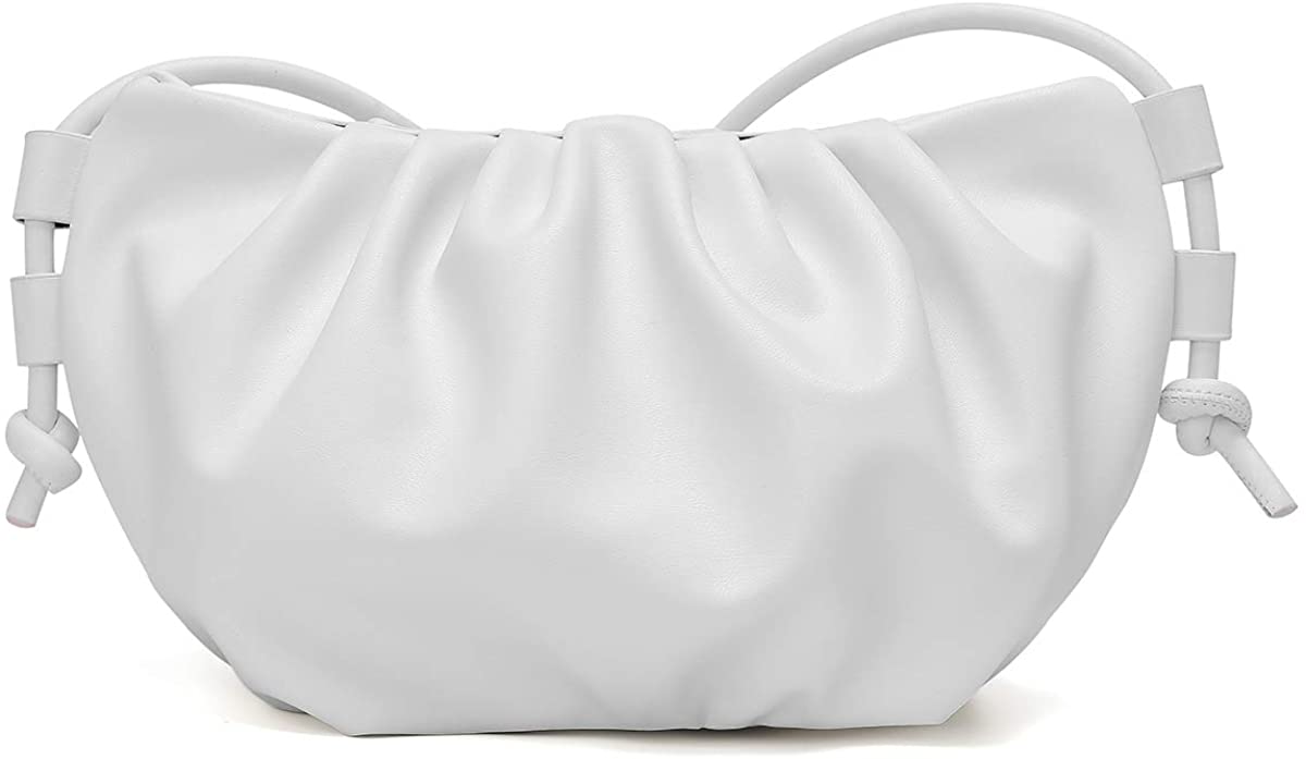 Price:$19.90 HORSE&TIGER Womens Shoulder Bag Fashion Pouch Dumpling Crossbody Bag Cloud Handbag (White)  Handbags   
