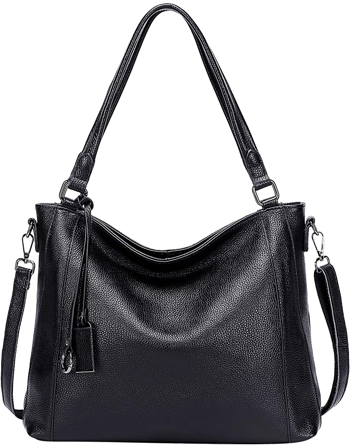 Price:$66.82    Soft Leather Handbags for Women Shoulder Hobo Bag Large Tote Crossbody Bag By OVER EARTH(O103E Black)  Clothing