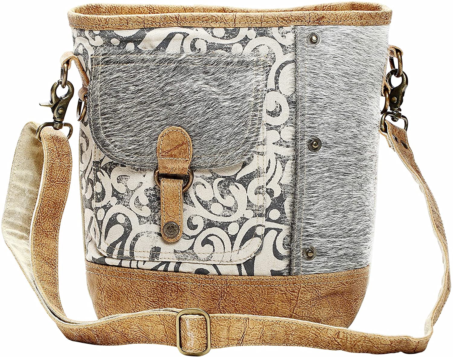 Price:$40.00    Myra Bag Flap Pocket Cowhide Shoulder Bag S-1125  Clothing