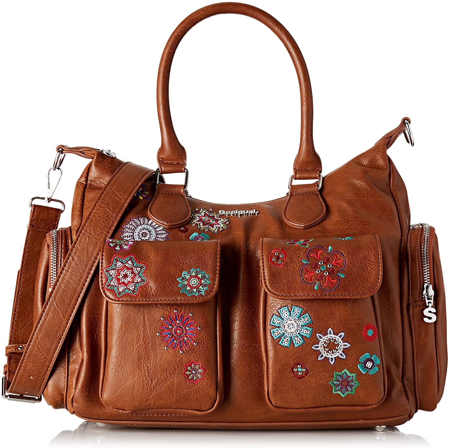 Price:$95.37 Desigual womens Rep Nanit London Marron Shoulder Bag, Maroon, One Size US  Handbags   