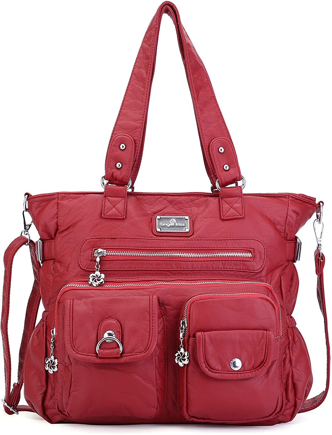 Price:$36.99    Angelkiss Women Handbags Top-Handle PU Leather Tote Shoulder Bags Satchel Purse for Ladies XS160500  Clothing