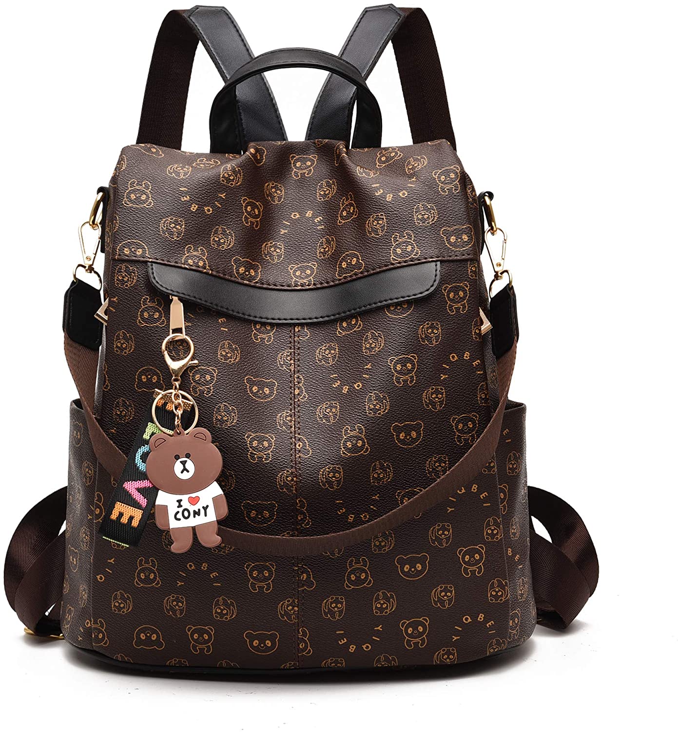Price:$36.55    Women Backpack Purse Synthetic Leather Fashion Ladies Satchel Bags Casual Shoulder Bag 2pcs  Clothing