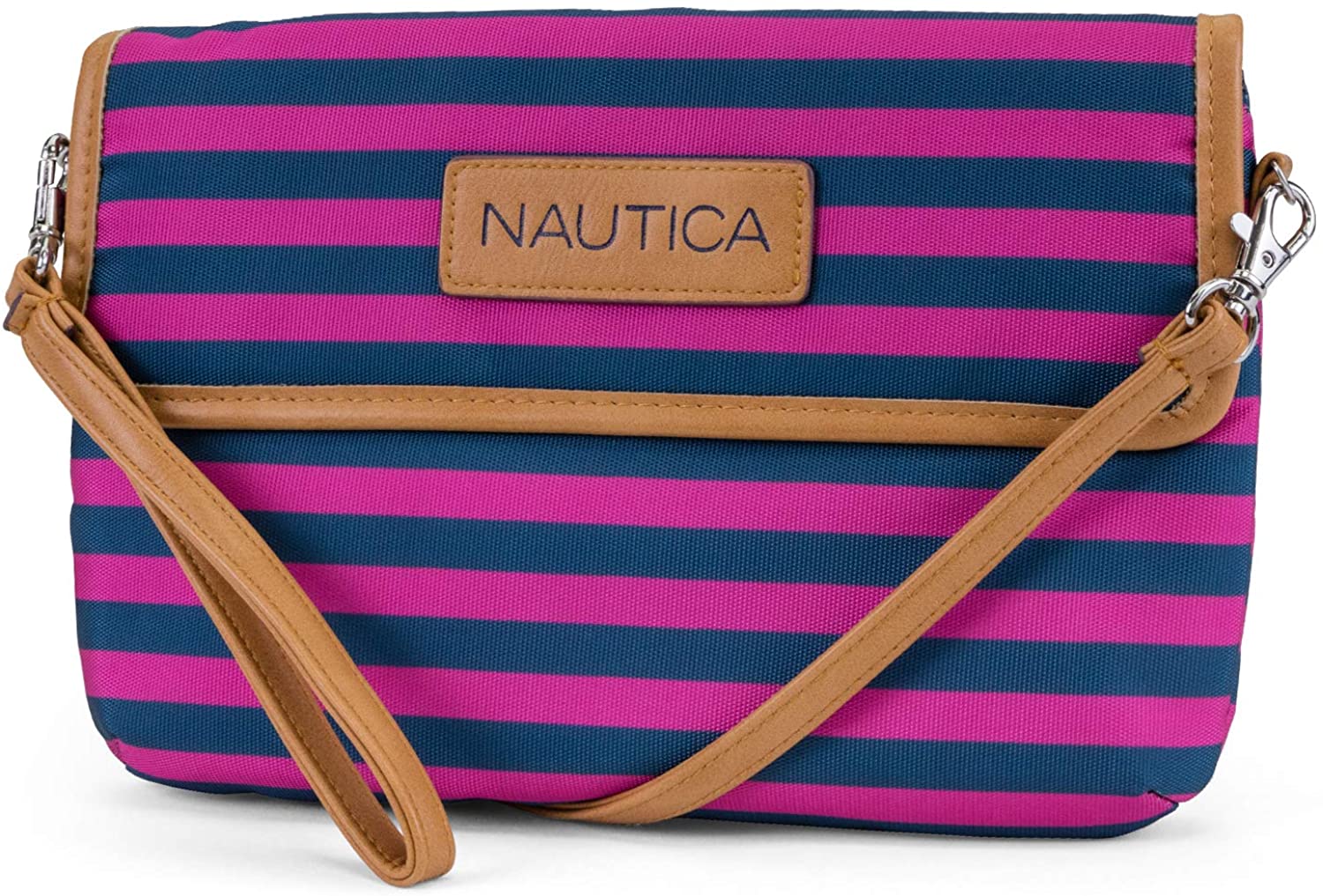 Price:$20.30 Nautica womens Rfid Blocking Mini Crossbody Wallet Wristlet Clutchh, Rose Violet, One Size US  Handbags   