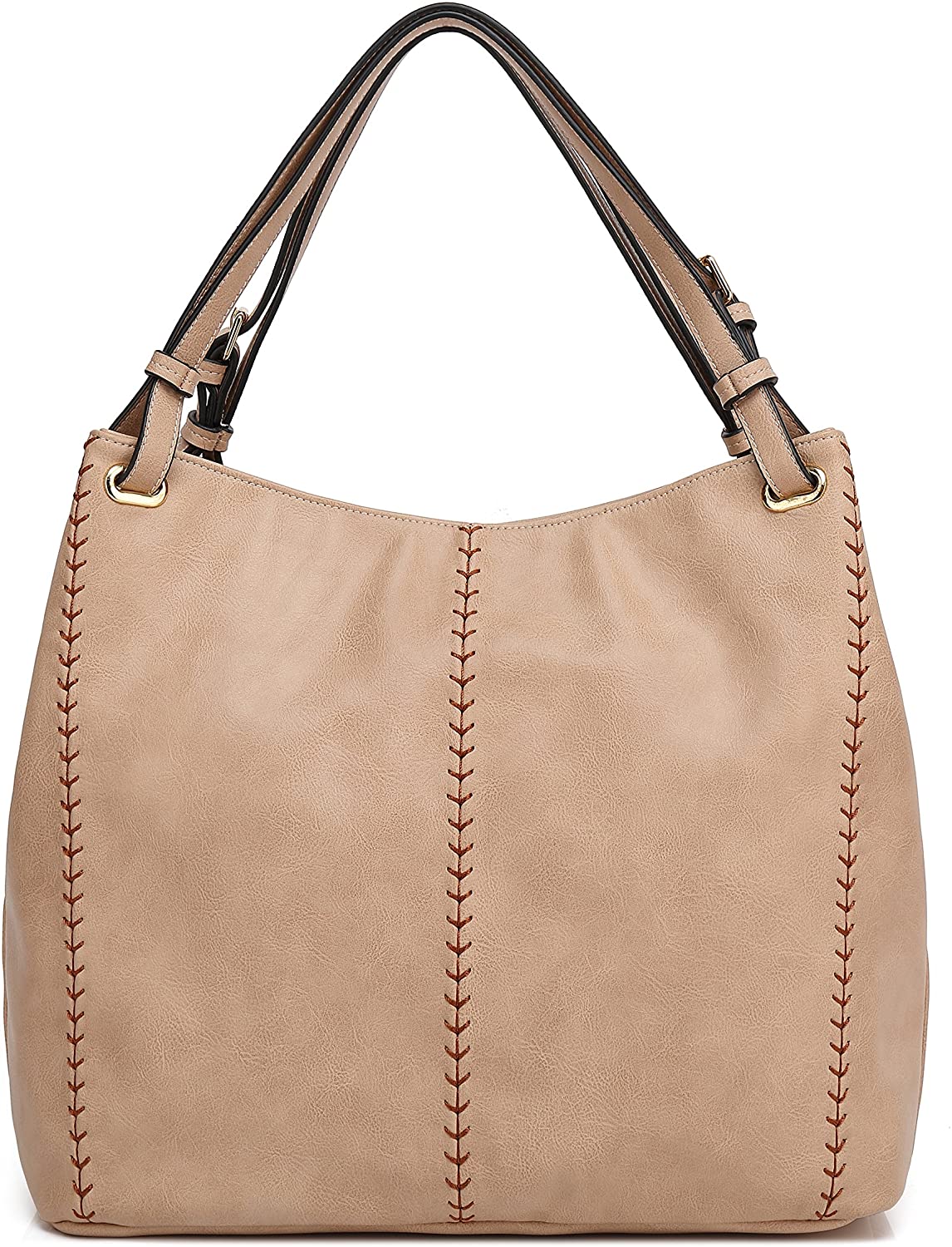 Price:$13.99    KISS GOLD(TM) Womens Top Handle Bags Hobo Shoulder Bags Shopping Handbags, European Style (Light Khaki)  Clothing